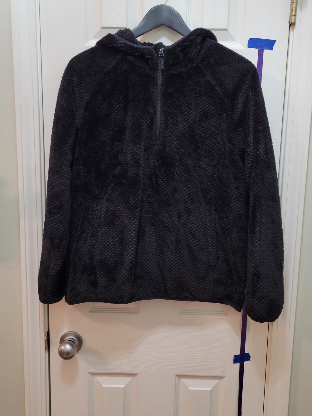 Drake Black Plush Half-Zip Hoodie with Hood